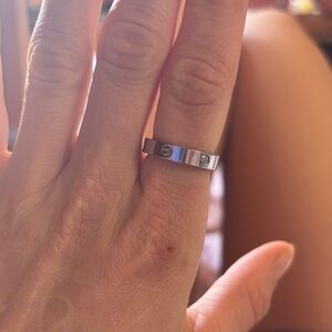 Cartier Love Ring- White Gold- Silver Ring, Used. Size 9 3/4.